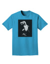 Tyrannosaurus Rex Design - Grayscale Adult Dark T-Shirt by TooLoud-Mens T-Shirt-TooLoud-Turquoise-Small-Davson Sales