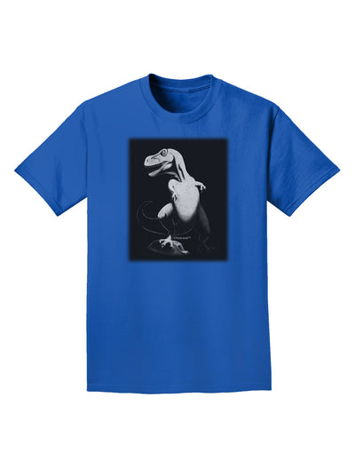 Tyrannosaurus Rex Design - Grayscale Adult Dark T-Shirt by TooLoud-Mens T-Shirt-TooLoud-Royal-Blue-Small-Davson Sales