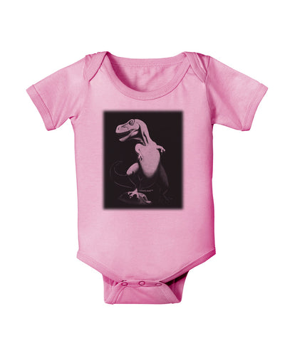 Tyrannosaurus Rex Design - Grayscale Baby Romper Bodysuit by TooLoud-Baby Romper-TooLoud-Light-Pink-06-Months-Davson Sales