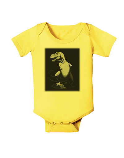 Tyrannosaurus Rex Design - Grayscale Baby Romper Bodysuit by TooLoud-Baby Romper-TooLoud-Yellow-06-Months-Davson Sales