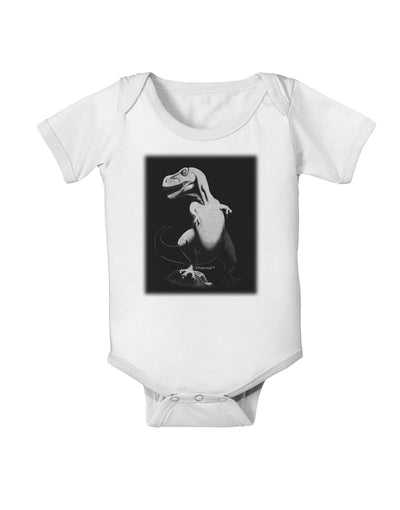 Tyrannosaurus Rex Design - Grayscale Baby Romper Bodysuit by TooLoud-Baby Romper-TooLoud-White-06-Months-Davson Sales