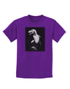 Tyrannosaurus Rex Design - Grayscale Childrens Dark T-Shirt by TooLoud-Childrens T-Shirt-TooLoud-Purple-X-Small-Davson Sales