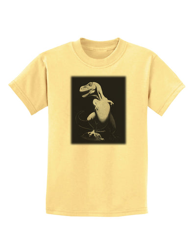 Tyrannosaurus Rex Design - Grayscale Childrens T-Shirt by TooLoud-Childrens T-Shirt-TooLoud-Daffodil-Yellow-X-Small-Davson Sales