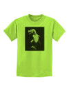 Tyrannosaurus Rex Design - Grayscale Childrens T-Shirt by TooLoud-Childrens T-Shirt-TooLoud-Lime-Green-X-Small-Davson Sales