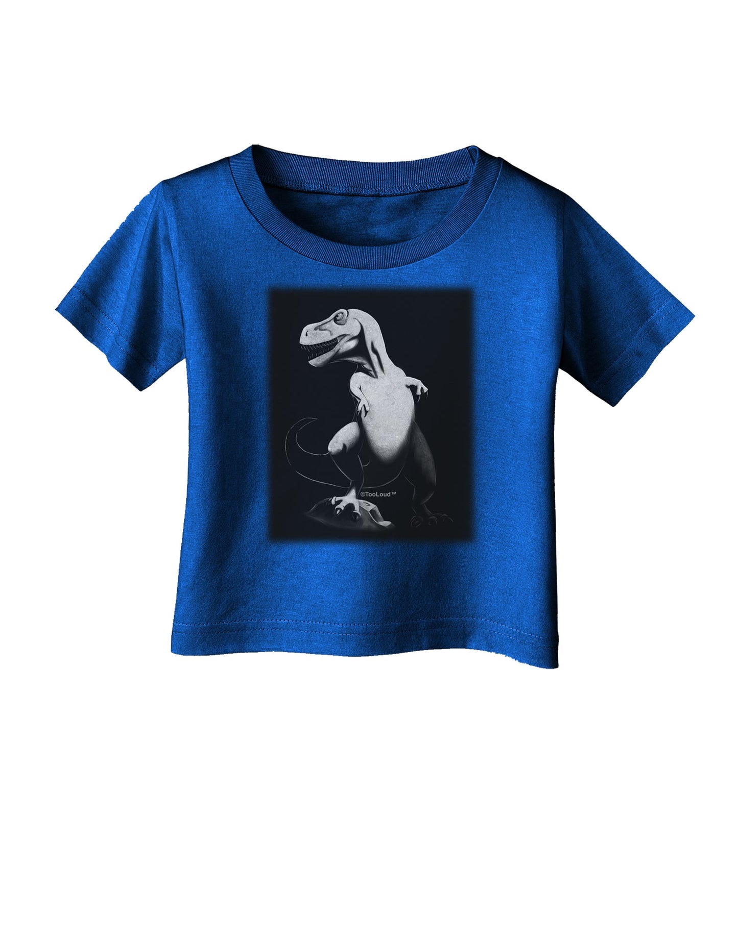 Tyrannosaurus Rex Design - Grayscale Infant T-Shirt Dark by TooLoud-Infant T-Shirt-TooLoud-Royal-Blue-06-Months-Davson Sales
