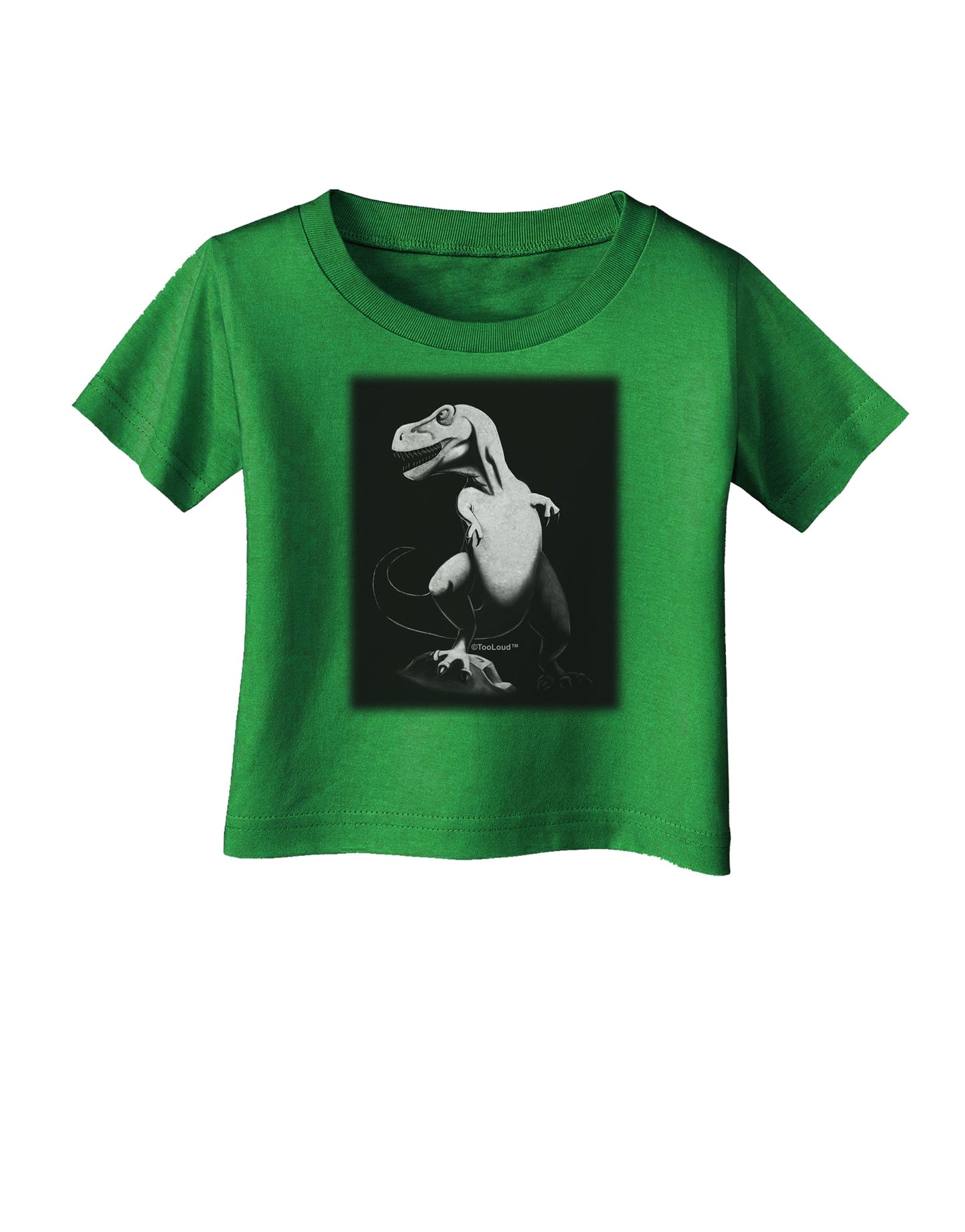 Tyrannosaurus Rex Design - Grayscale Infant T-Shirt Dark by TooLoud-Infant T-Shirt-TooLoud-Clover-Green-06-Months-Davson Sales