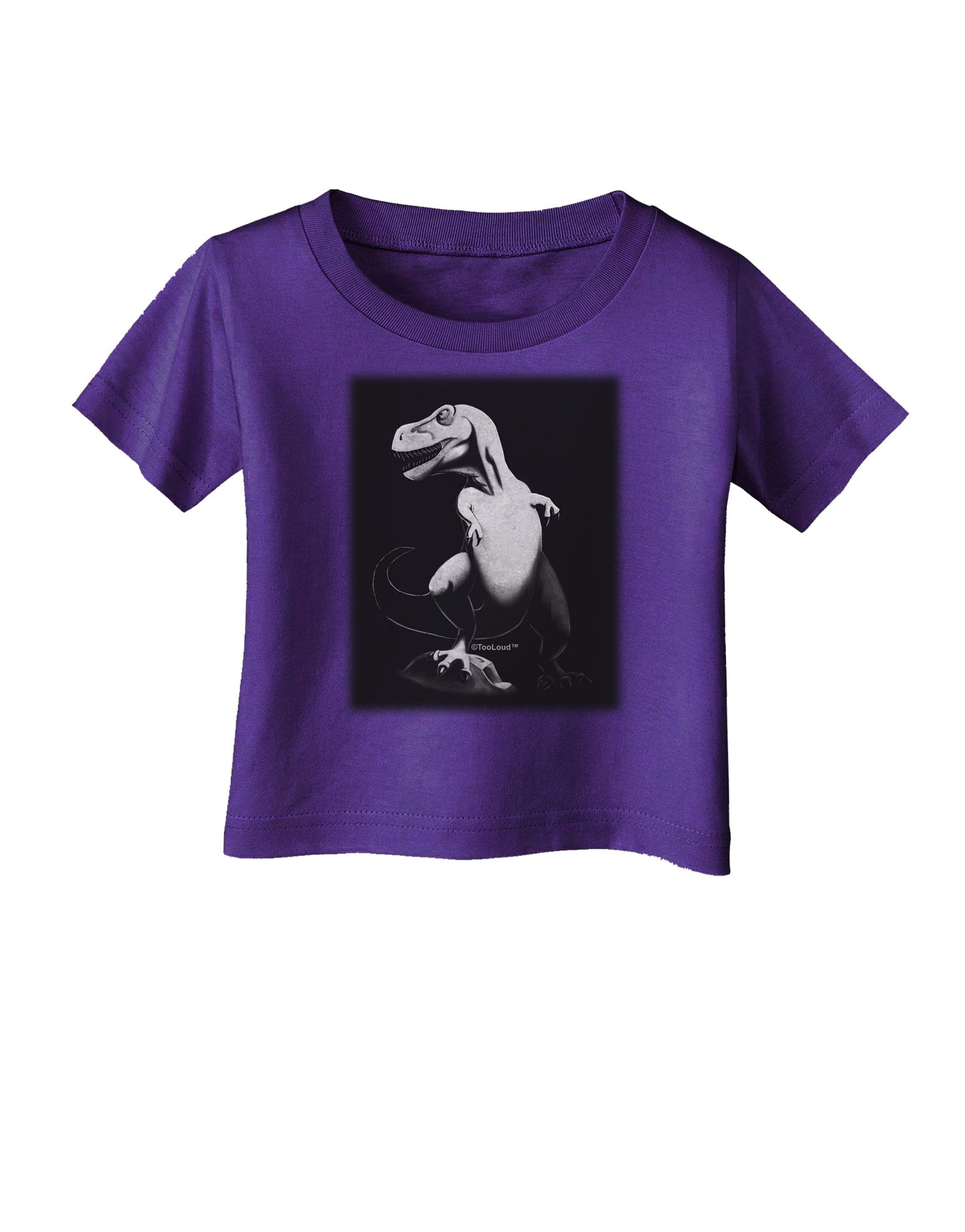 Tyrannosaurus Rex Design - Grayscale Infant T-Shirt Dark by TooLoud-Infant T-Shirt-TooLoud-Purple-06-Months-Davson Sales