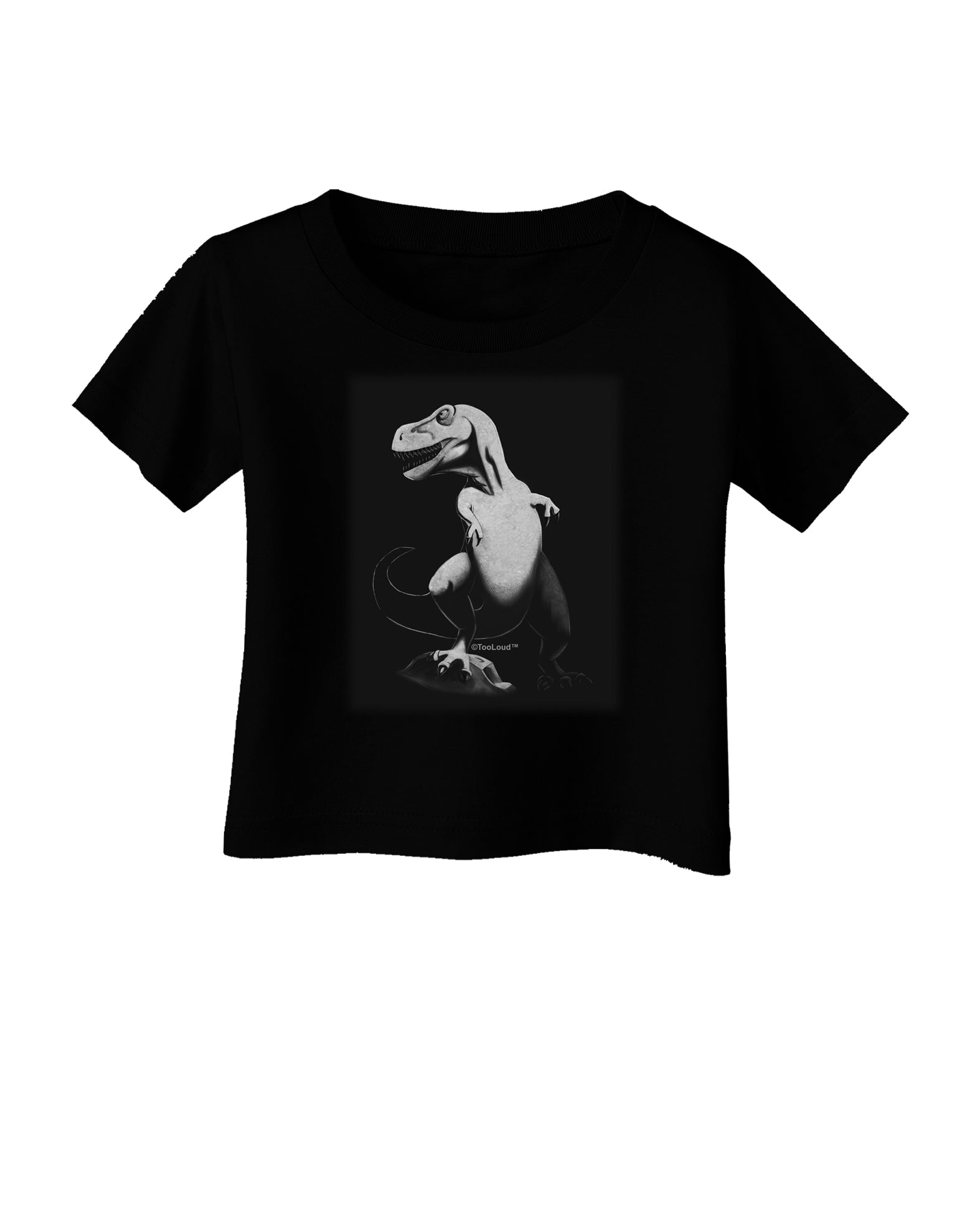 Tyrannosaurus Rex Design - Grayscale Infant T-Shirt Dark by TooLoud-Infant T-Shirt-TooLoud-Black-06-Months-Davson Sales