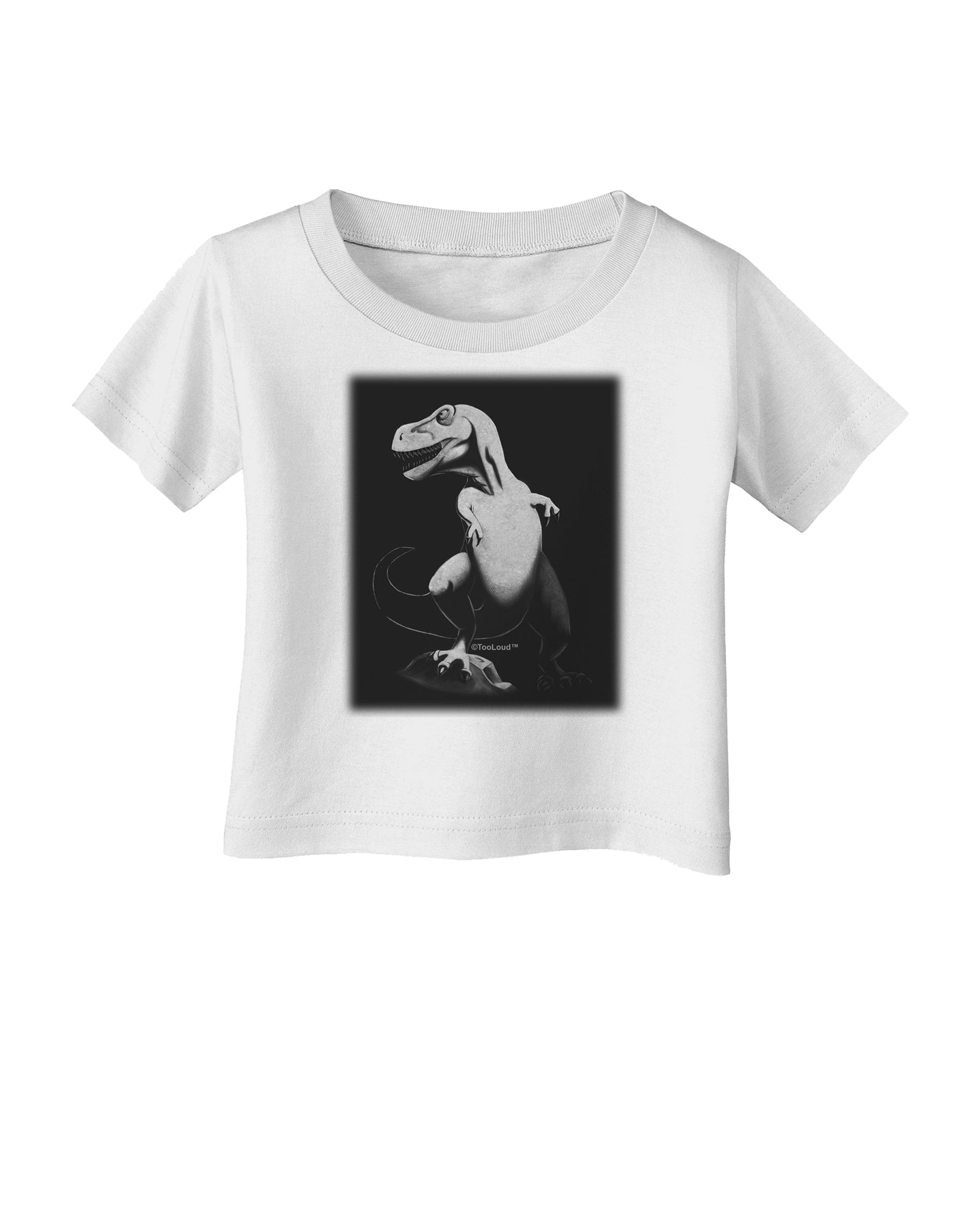 Tyrannosaurus Rex Design - Grayscale Infant T-Shirt by TooLoud-Infant T-Shirt-TooLoud-White-06-Months-Davson Sales