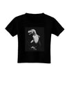 Tyrannosaurus Rex Design - Grayscale Toddler T-Shirt Dark by TooLoud-Toddler T-Shirt-TooLoud-Black-2T-Davson Sales