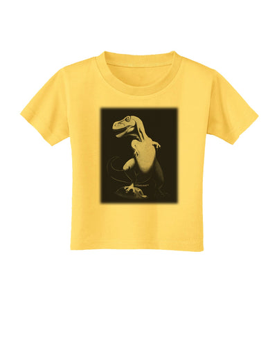 Tyrannosaurus Rex Design - Grayscale Toddler T-Shirt by TooLoud-Toddler T-Shirt-TooLoud-Yellow-2T-Davson Sales