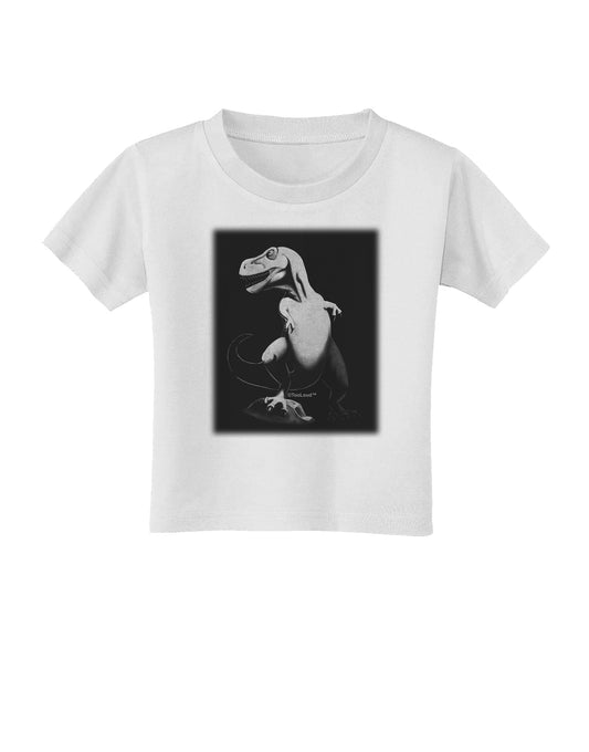 Tyrannosaurus Rex Design - Grayscale Toddler T-Shirt by TooLoud-Toddler T-Shirt-TooLoud-White-2T-Davson Sales