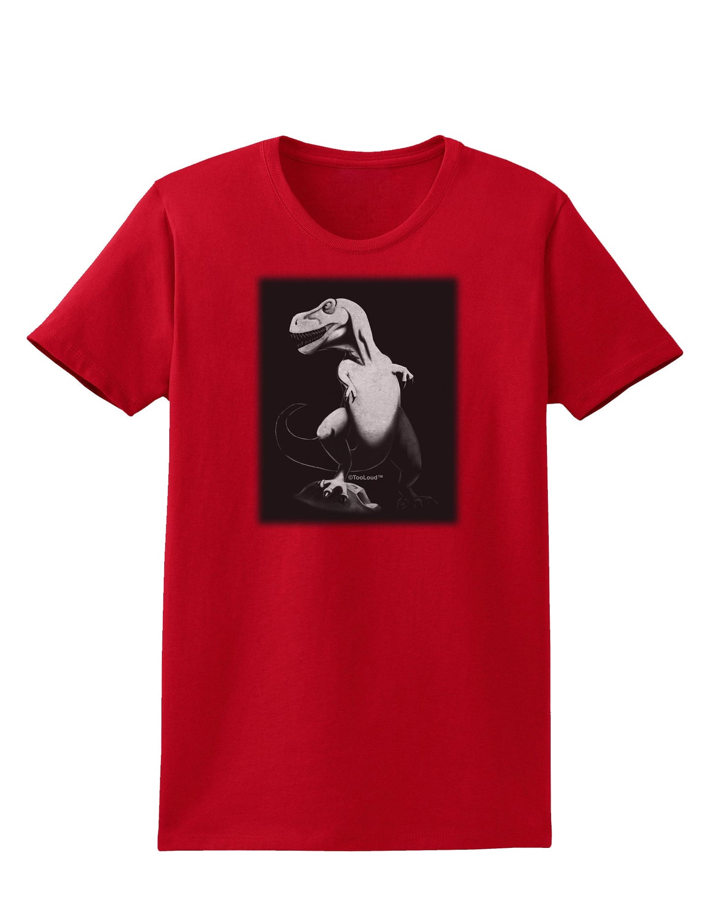 Tyrannosaurus Rex Design - Grayscale Womens Dark T-Shirt by TooLoud-Womens T-Shirt-TooLoud-Red-X-Small-Davson Sales