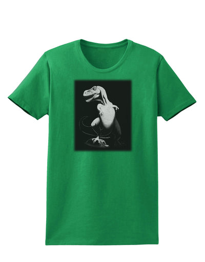 Tyrannosaurus Rex Design - Grayscale Womens Dark T-Shirt by TooLoud-Womens T-Shirt-TooLoud-Kelly-Green-X-Small-Davson Sales