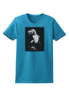 Tyrannosaurus Rex Design - Grayscale Womens Dark T-Shirt by TooLoud-Womens T-Shirt-TooLoud-Turquoise-X-Small-Davson Sales