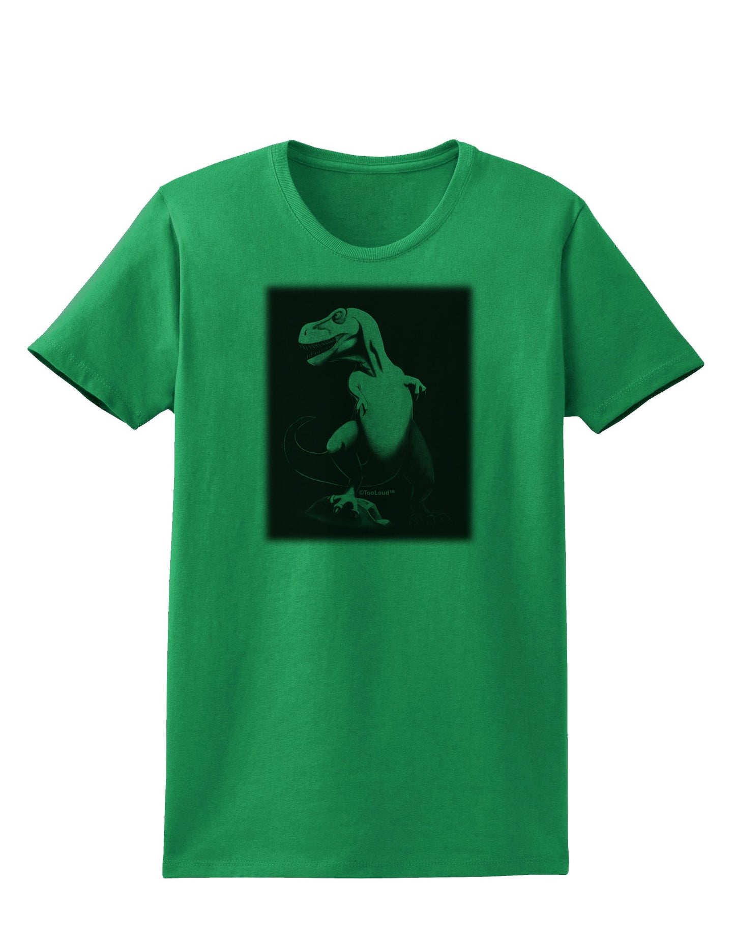 Tyrannosaurus Rex Design - Grayscale Womens T-Shirt by TooLoud-Womens T-Shirt-TooLoud-Kelly-Green-X-Small-Davson Sales