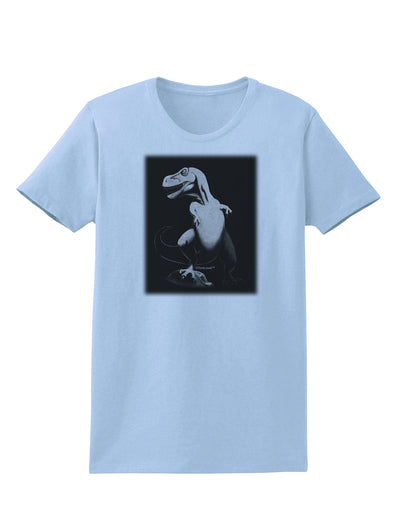 Tyrannosaurus Rex Design - Grayscale Womens T-Shirt by TooLoud-Womens T-Shirt-TooLoud-Light-Blue-X-Small-Davson Sales