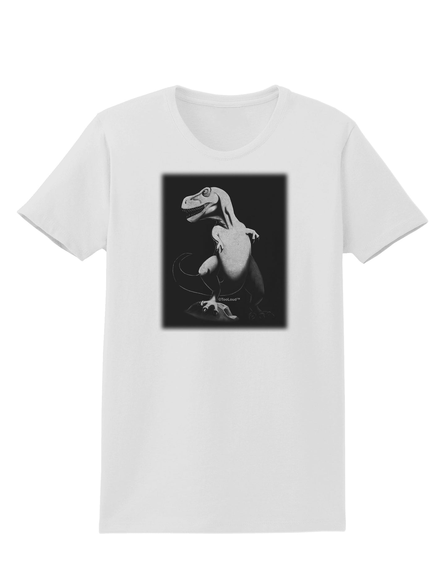 Tyrannosaurus Rex Design - Grayscale Womens T-Shirt by TooLoud-Womens T-Shirt-TooLoud-White-X-Small-Davson Sales
