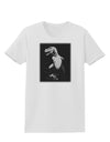 Tyrannosaurus Rex Design - Grayscale Womens T-Shirt by TooLoud-Womens T-Shirt-TooLoud-White-X-Small-Davson Sales