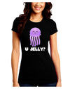 U Jelly Cute Jellyfish Juniors Crew Dark T-Shirt by TooLoud-T-Shirts Juniors Tops-TooLoud-Black-Juniors Fitted Small-Davson Sales