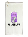 U Jelly Cute Jellyfish Micro Terry Gromet Golf Towel 16 x 25 inch by TooLoud-Golf Towel-TooLoud-White-Davson Sales