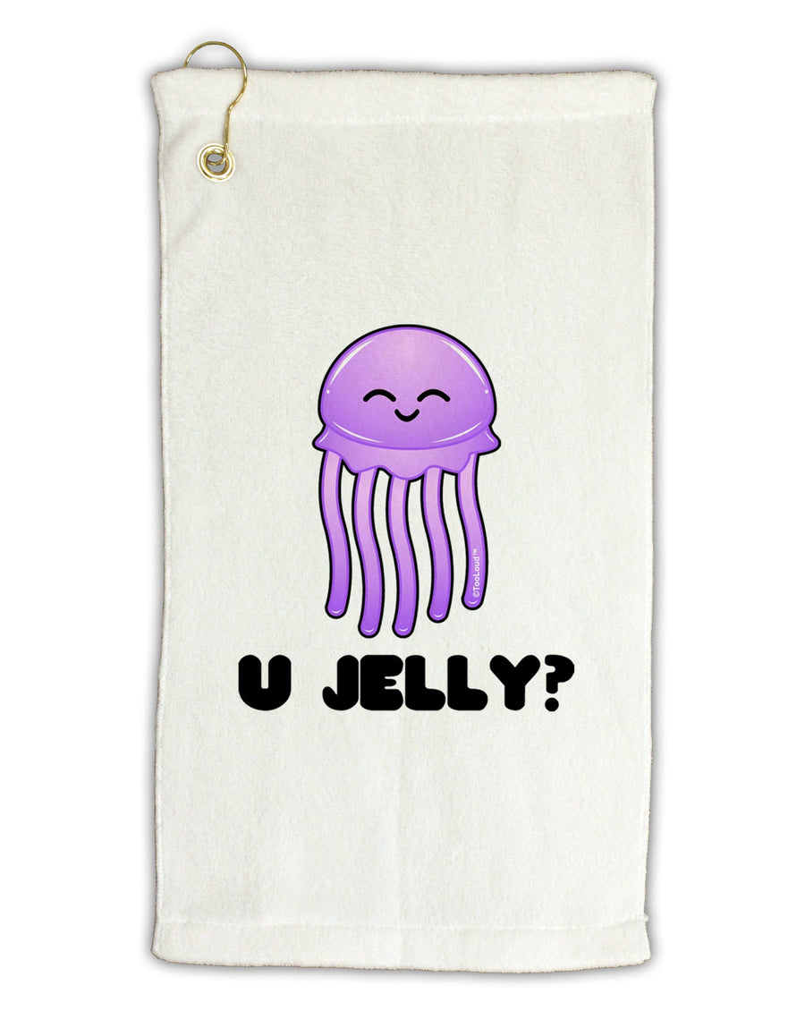 U Jelly Cute Jellyfish Micro Terry Gromet Golf Towel 16 x 25 inch by TooLoud-Golf Towel-TooLoud-White-Davson Sales