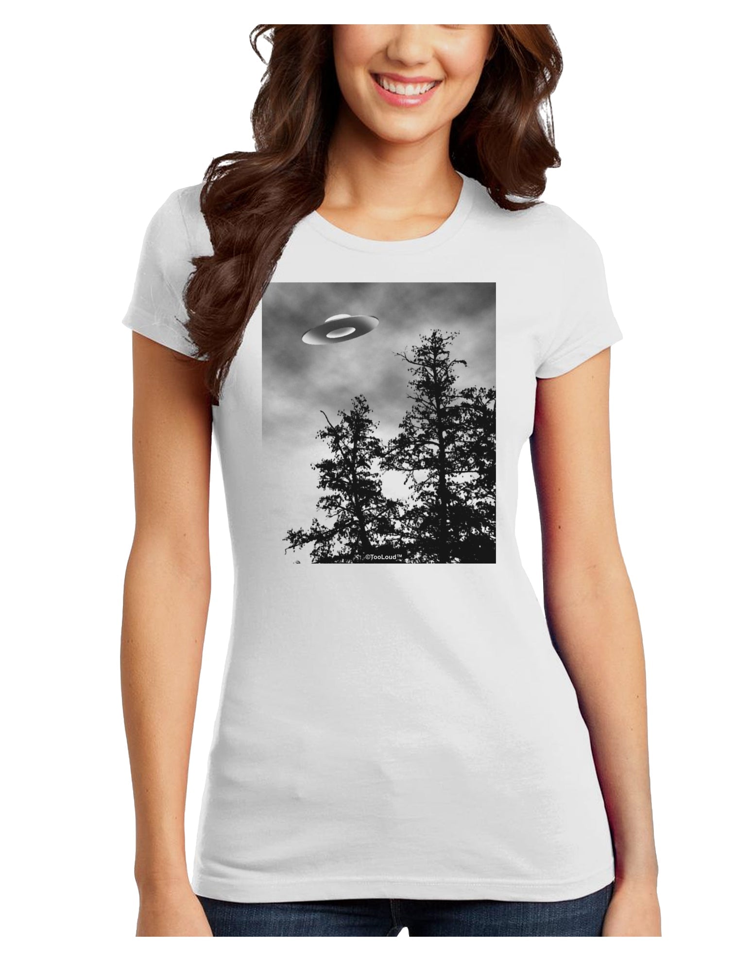 UFO Sighting - Extraterrestrial Juniors T-Shirt by TooLoud-Womens Juniors T-Shirt-TooLoud-White-Juniors Fitted X-Small-Davson Sales