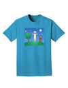 UFO Stopping At an Out-house Adult Dark T-Shirt by TooLoud-Mens T-Shirt-TooLoud-Turquoise-Small-Davson Sales