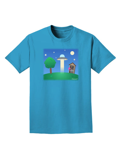 UFO Stopping At an Out-house Adult Dark T-Shirt by TooLoud-Mens T-Shirt-TooLoud-Turquoise-Small-Davson Sales