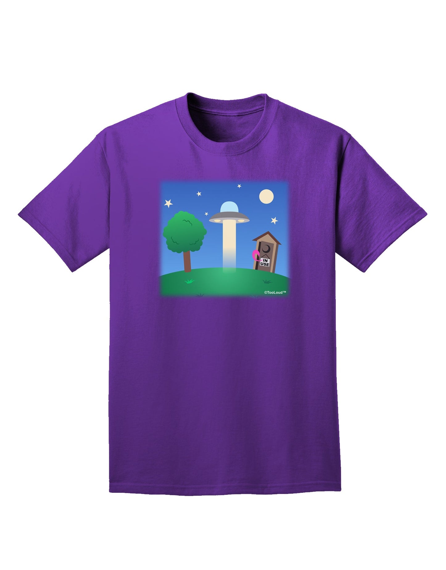 UFO Stopping At an Out-house Adult Dark T-Shirt by TooLoud-Mens T-Shirt-TooLoud-Purple-Small-Davson Sales