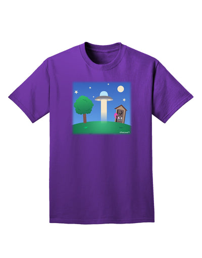 UFO Stopping At an Out-house Adult Dark T-Shirt by TooLoud-Mens T-Shirt-TooLoud-Purple-Small-Davson Sales