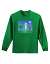 UFO Stopping At an Out-house Adult Long Sleeve Dark T-Shirt by TooLoud-TooLoud-Kelly-Green-Small-Davson Sales