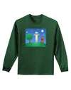 UFO Stopping At an Out-house Adult Long Sleeve Dark T-Shirt by TooLoud-TooLoud-Dark-Green-Small-Davson Sales