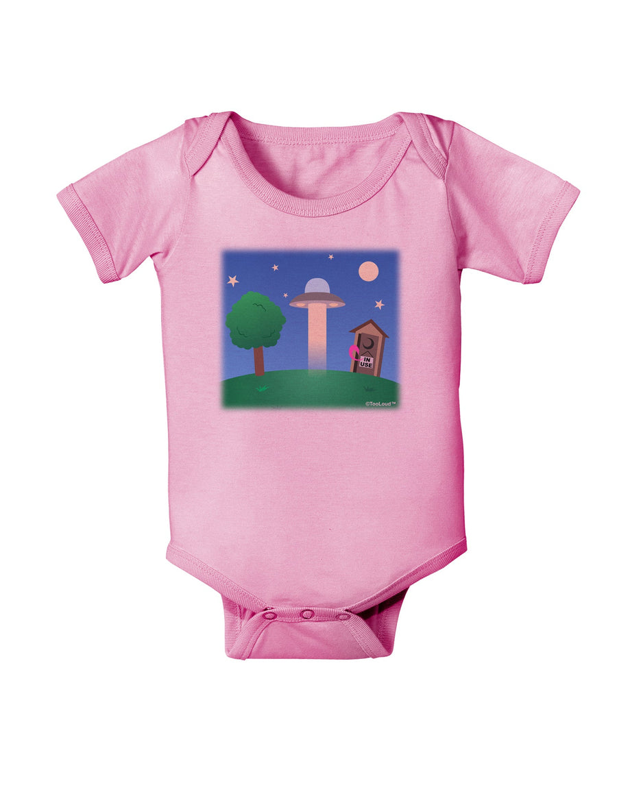 UFO Stopping At an Out-house Baby Romper Bodysuit by TooLoud-Baby Romper-TooLoud-White-06-Months-Davson Sales