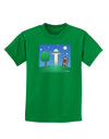 UFO Stopping At an Out-house Childrens Dark T-Shirt by TooLoud-Childrens T-Shirt-TooLoud-Kelly-Green-X-Small-Davson Sales