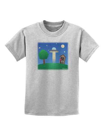 UFO Stopping At an Out-house Childrens T-Shirt by TooLoud-Childrens T-Shirt-TooLoud-AshGray-X-Small-Davson Sales