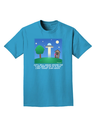 UFO Stopping At an Out-house Text Adult Dark T-Shirt by TooLoud-Mens T-Shirt-TooLoud-Turquoise-Small-Davson Sales