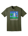 UFO Stopping At an Out-house Text Adult Dark T-Shirt by TooLoud-Mens T-Shirt-TooLoud-Military-Green-Small-Davson Sales