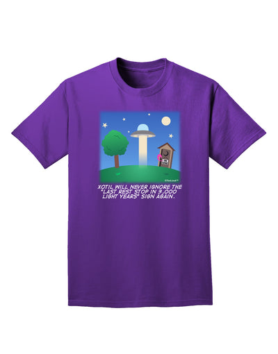 UFO Stopping At an Out-house Text Adult Dark T-Shirt by TooLoud-Mens T-Shirt-TooLoud-Purple-Small-Davson Sales