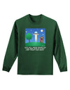 UFO Stopping At an Out-house Text Adult Long Sleeve Dark T-Shirt by TooLoud-TooLoud-Dark-Green-Small-Davson Sales