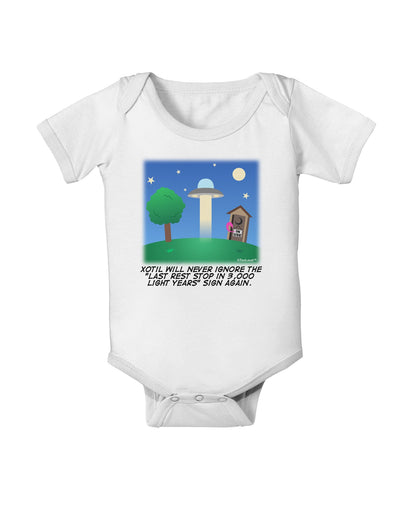 UFO Stopping At an Out-house Text Baby Romper Bodysuit by TooLoud-Baby Romper-TooLoud-White-06-Months-Davson Sales