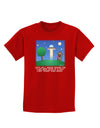 UFO Stopping At an Out-house Text Childrens Dark T-Shirt by TooLoud-Childrens T-Shirt-TooLoud-Red-X-Small-Davson Sales