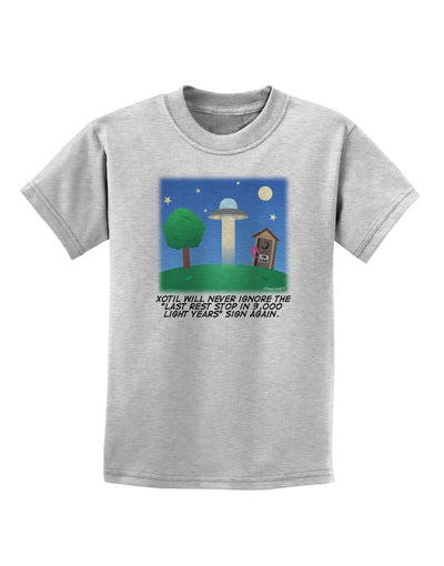 UFO Stopping At an Out-house Text Childrens T-Shirt by TooLoud-Childrens T-Shirt-TooLoud-AshGray-X-Small-Davson Sales