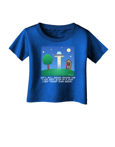UFO Stopping At an Out-house Text Infant T-Shirt Dark by TooLoud-Infant T-Shirt-TooLoud-Royal-Blue-06-Months-Davson Sales