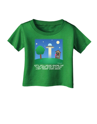 UFO Stopping At an Out-house Text Infant T-Shirt Dark by TooLoud-Infant T-Shirt-TooLoud-Clover-Green-06-Months-Davson Sales