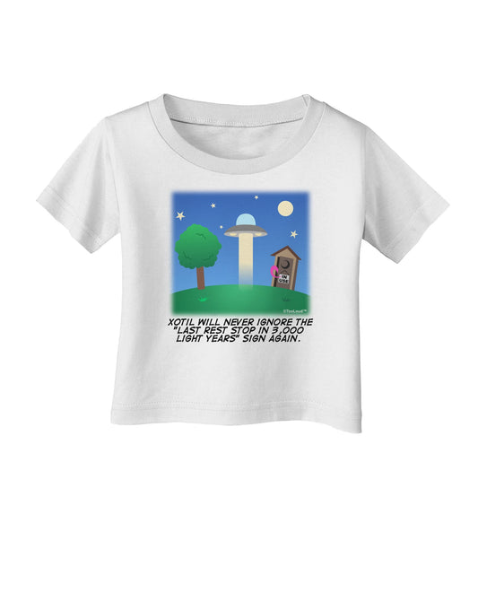 UFO Stopping At an Out-house Text Infant T-Shirt by TooLoud-Infant T-Shirt-TooLoud-White-06-Months-Davson Sales