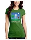 UFO Stopping At an Out-house Text Juniors Crew Dark T-Shirt by TooLoud-T-Shirts Juniors Tops-TooLoud-Kiwi-Green-Juniors Fitted X-Small-Davson Sales