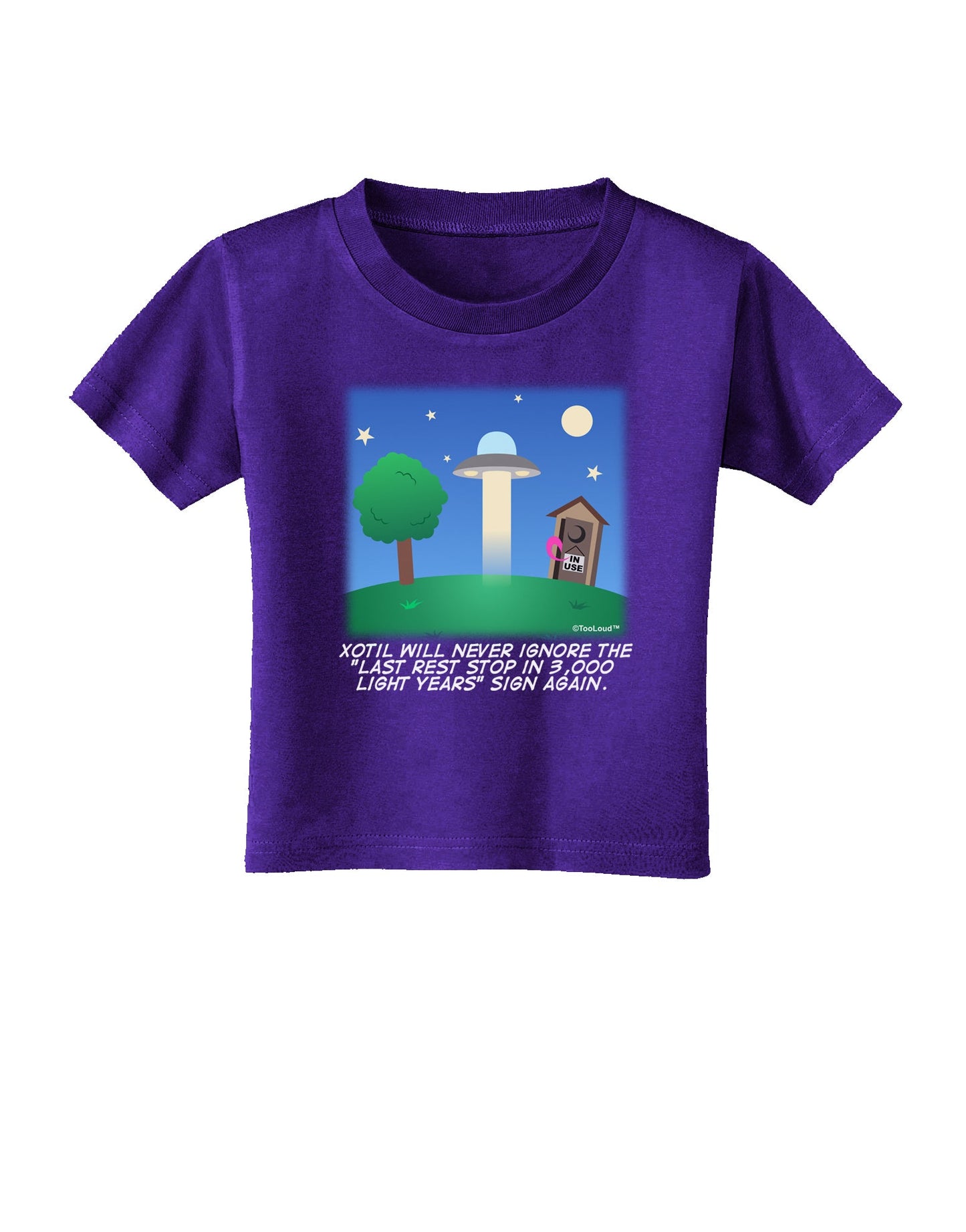 UFO Stopping At an Out-house Text Toddler T-Shirt Dark by TooLoud-Toddler T-Shirt-TooLoud-Purple-2T-Davson Sales