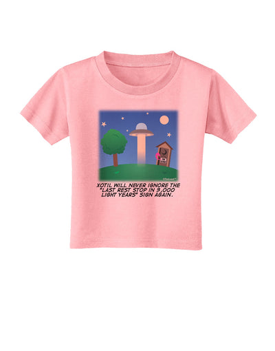 UFO Stopping At an Out-house Text Toddler T-Shirt by TooLoud-Toddler T-Shirt-TooLoud-Candy-Pink-2T-Davson Sales