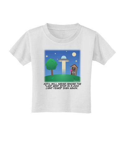 UFO Stopping At an Out-house Text Toddler T-Shirt by TooLoud-Toddler T-Shirt-TooLoud-White-2T-Davson Sales